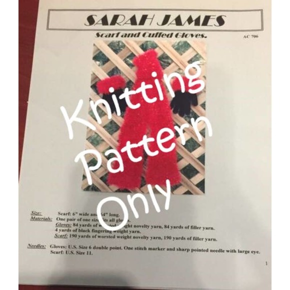 Sarah James Other - New Sarah James AC706 Scarf and Cuffed Sleeves Knitting Pattern